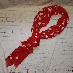 Beautiful NWOT Red and White Patriotic Scarf
